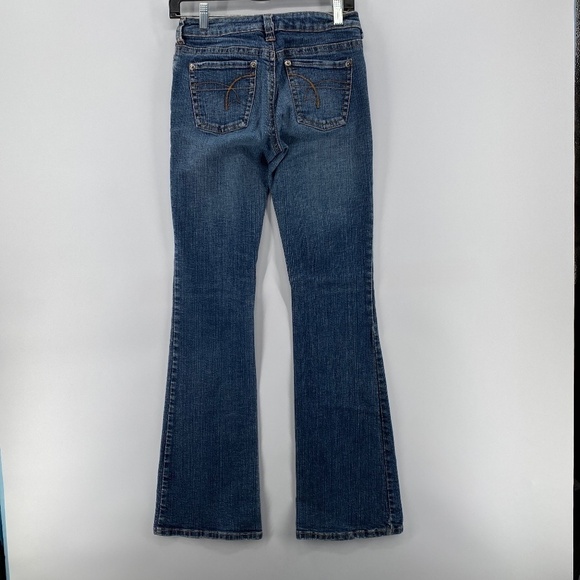 Warehouse One Jeans Women's Size 26 Mid Rise Flare Leg Blue Denim 5 Pocket - Picture 7 of 14
